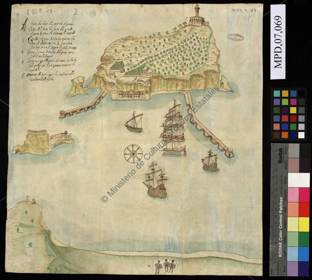 Barrtolomeo Picchiatti, Progetto per il nuovo porto di Nisida, 1635. Simancas, Archivo General